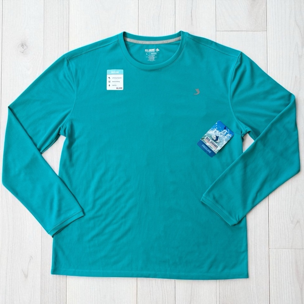 REEL LEGENDS Performance Outfitters FREELINE UPF Baltic Blue Long Sleeve Shirt